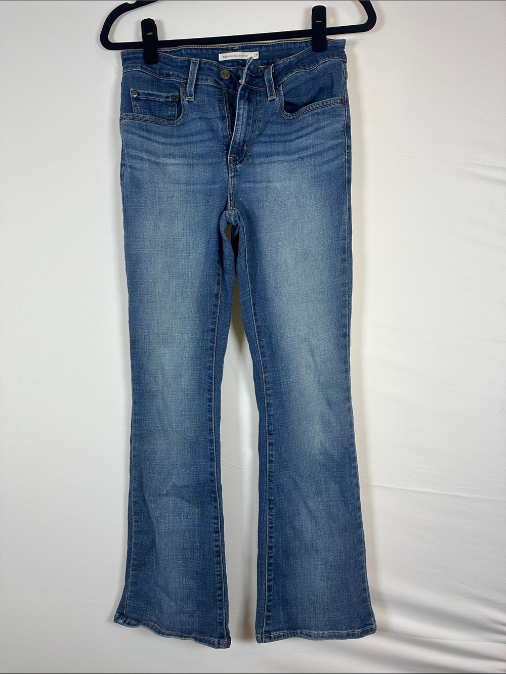Levi's 725 High Rise Bootcut Jeans 28 Blue Wash Stretch Denim Classic